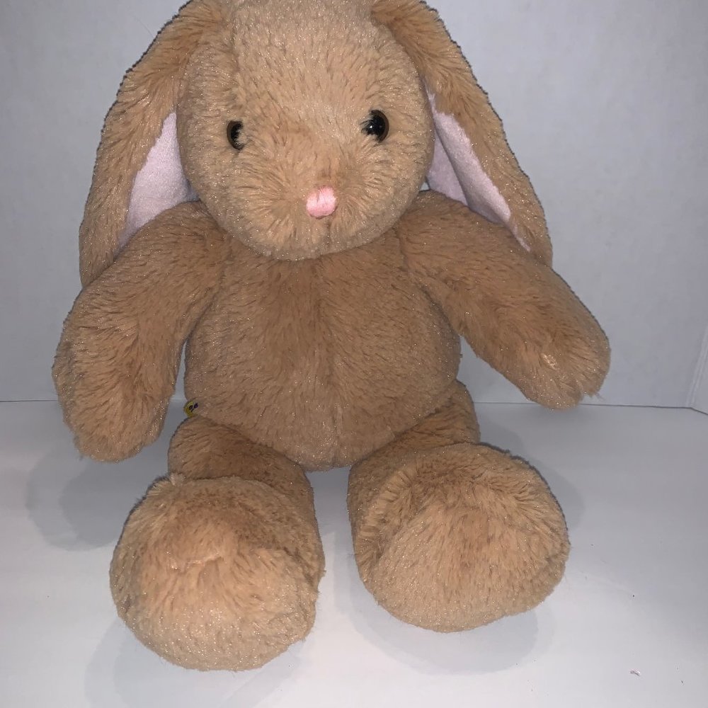 Build A Bear brown Bunny pink ears 17" length